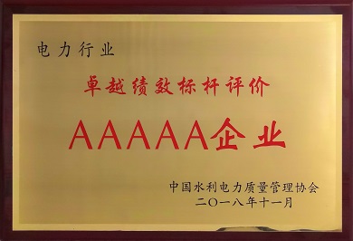 电力行业卓越绩效标杆AAAAA企业